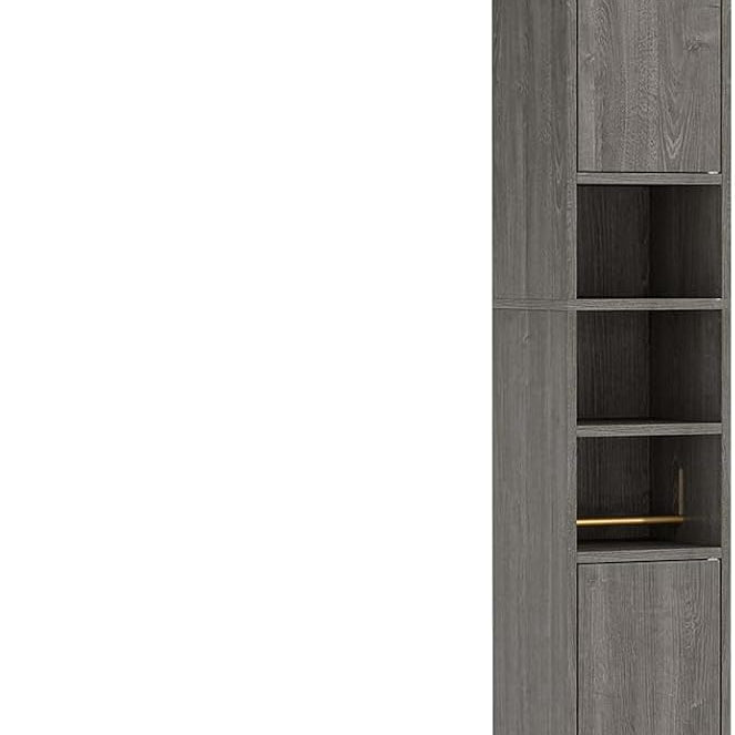 Tangkula 69.5" Narrow Bathroom Cabinet with 2 Doors & Adjustable Shelves (1/2)
