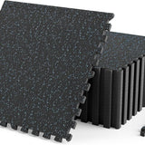 Tangkula 0.39" Thick Rubber Top Exercise Equipment Mats with Boarders