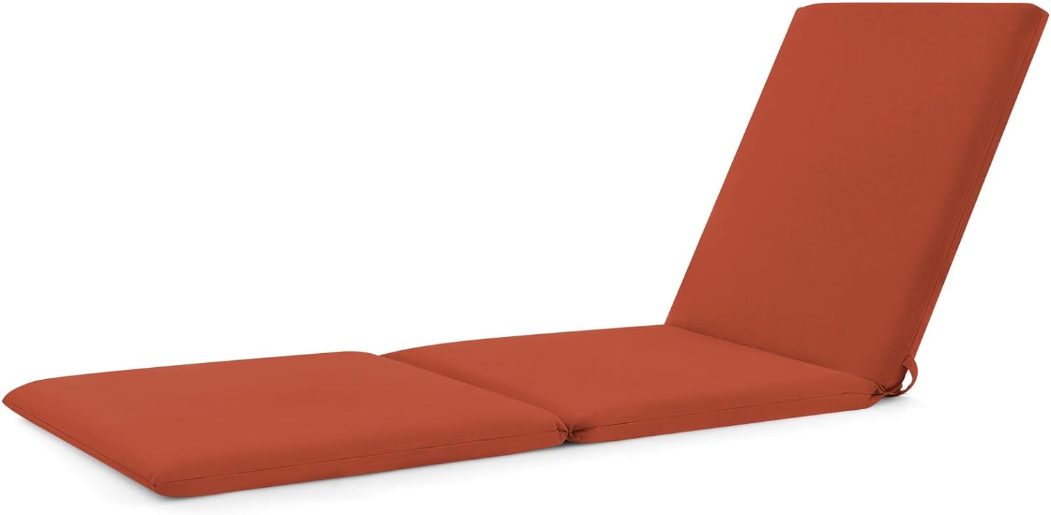 Tangkula 72” x 23” Chaise Lounge Cushion, Tri-Fold Lounger Pad with Hook & Loop Fasteners