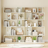 Tangkula Geometric Bookshelf 5-Tier Bookcase with Open Shelves and Closed-back Cubes