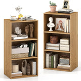 Tangkula 3-Cube Bookcase Floor Standing Open Bookshelf w/7-Position Adjustable Shelf