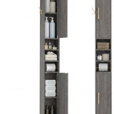 Tangkula 69.5" Narrow Bathroom Cabinet with 2 Doors & Adjustable Shelves (1/2)