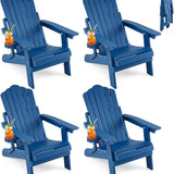Tangkula Folding HIPS Outdoor Adirondack Chair w/5-Level Backrest (1/2/4)