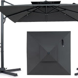 Tangkula 10 FT Patio Cantilever Umbrella | Large Square Offset Hanging Umbrella w/ 360° Rotation