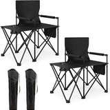 Tangkula Oversized Outdoor Camp Chair with Side Table
