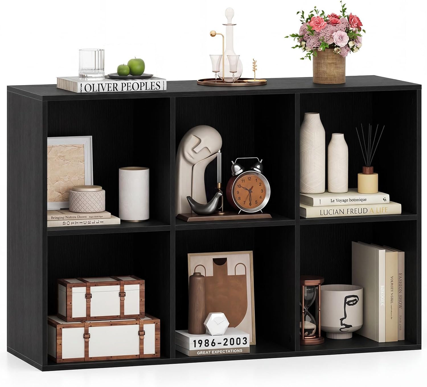 Tangkula 6-Cube Bookcase | Modern Freestanding 3-Tier Bookshelf