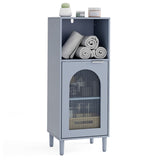 Tangkula Bathroom Floor Cabinet with Adjustable Shelf