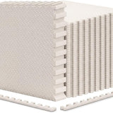 Tangkula 12/24/36/48 Tiles Exercise Flooring Mats with Border(Beige)