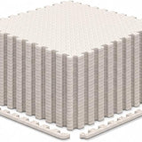 Tangkula 12/24/36/48 Tiles Exercise Flooring Mats with Border