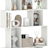 Tangkula Geometric Bookshelf 5-Tier Bookcase with Open Shelves and Closed-back Cubes