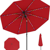 Tangkula 10 FT Solar Patio Umbrella for Backyard Poolside Deck Lawn