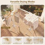 Tangkula 4 Legs Foldable Clothes Drying Rack with 8 Bamboo Hanging Rods and 40 Hanger Slots