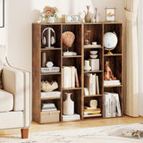 Tangkula 7-Cube Bookcase | Freestanding Storage Organizer with 7 Open Cubbies