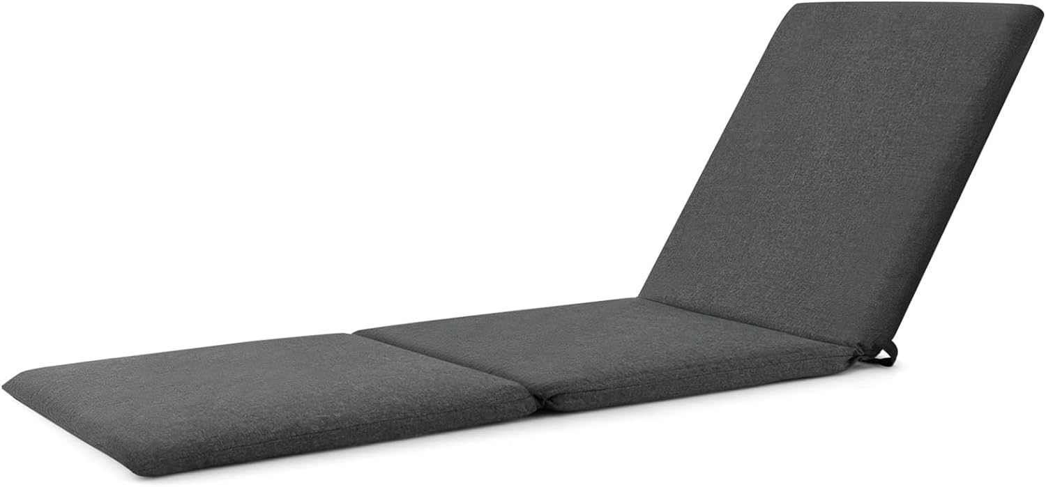 Tangkula 72” x 23” Chaise Lounge Cushion, Tri-Fold Lounger Pad with Hook & Loop Fasteners