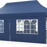Tangkula 10x20 Ft Pop Up Canopy with 6 Sidewalls, Instant Setup Canopy Tent with 2 Zippered Door, Windows, Carrying Bag