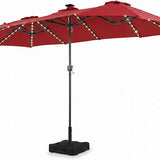 Tangkula 13 FT Double-Sided Rectangle Patio Umbrella with Base Included