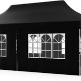 Tangkula 10x20 Ft Pop Up Canopy with 6 Sidewalls, Instant Setup Canopy Tent with 2 Zippered Door, Windows, Carrying Bag