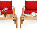 Tangkula Outdoor Conversation Sofa and Table Set with Water Resistant Cushions