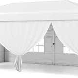 Tangkula 10x20 FT Pop Up Canopy with Center Lock UPF50+ Outdoor Tent with 6 Sidewalls