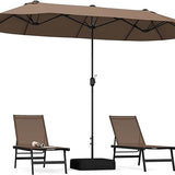 Tangkula 13FT Double-sided Patio Umbrella, Extra Large Twin Table Umbrella with Crank Handle