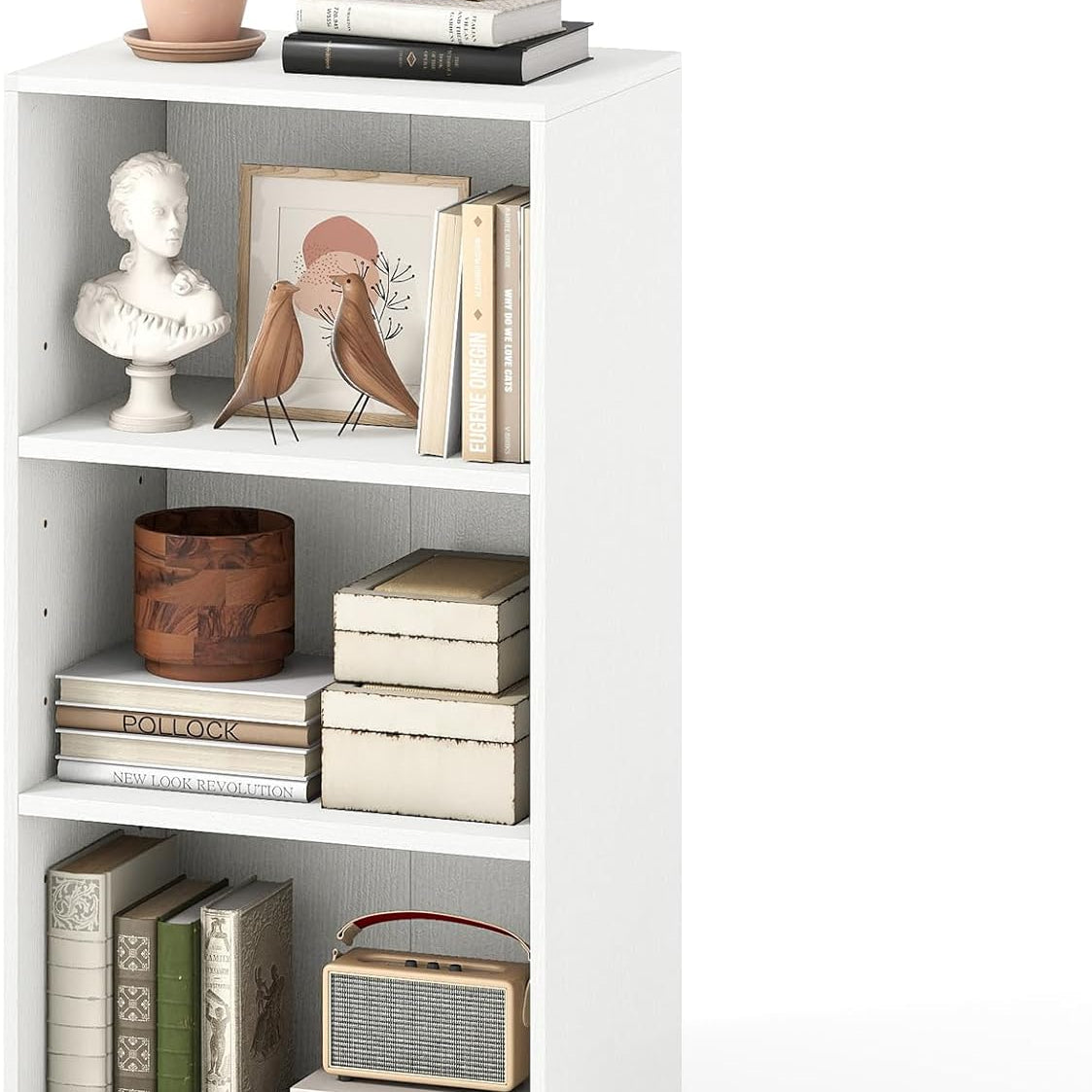 Tangkula 3-Cube Bookcase Floor Standing Open Bookshelf w/7-Position Adjustable Shelf
