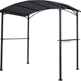 Tangkula 8 x 5 FT Grill Gazebo with 2 Metal Shelves 5 Hooks & 8 Ground Stakes