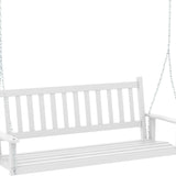 Tangkula 2/3 Person Wooden Porch Swing, Hanging Patio Swing with 2 Adjustable Galvanized Metal Chains