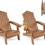 Tangkula Folding HIPS Outdoor Adirondack Chair w/5-Level Backrest (1/2/4)