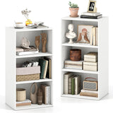 Tangkula 3-Cube Bookcase Floor Standing Open Bookshelf w/7-Position Adjustable Shelf