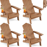 Tangkula Folding HIPS Outdoor Adirondack Chair w/5-Level Backrest (1/2/4)
