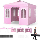 Tangkula 10x10 FT Outdoor Pop Up Canopy with 4 Sidewalls