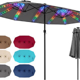 Tangkula 15.5 FT Patio Umbrella with Solar Lights