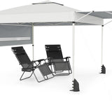 Tangkula 10x17 Ft Pop Up Canopy with Center Lock | Easy Setup Outdoor Canopy with 2 Adjustable Awnings