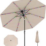 Tangkula 10 FT Solar Patio Umbrella for Backyard Poolside Deck Lawn