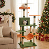 Tangkula 58 Inch Multi-Level Cat Tree Soft Plush Cat Tower with Padded Top Perch