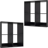 Tangkula 4-Cube Bookcase, 3-Tier Bookshelf with Open Compartments