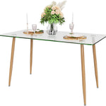  Glass Dining Table, Modern Rectangular Table - Tangkula