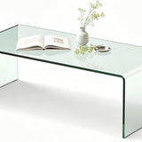 Tangkula Tempered Glass Coffee Table, Clear Coffee Table, International Occasion Tea Table