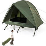 Tangkula 2 Person Portable Off Ground Elevated Camping Tent with Cot