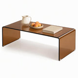 Tangkula Tempered Glass Coffee Table, Clear Coffee Table, International Occasion Tea Table