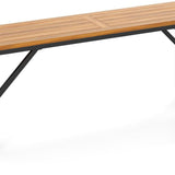 Tangkula Acacia Wood Outdoor Bench Backless Patio Dining Bench