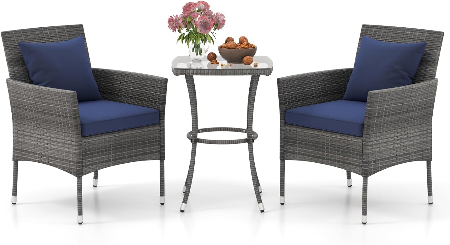 Tangkula 3Piece Patio Furniture Set