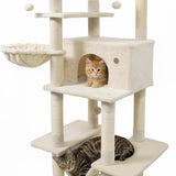 Tangkula 63 Inch Large Cat Tower with Sisal Scratching Posts