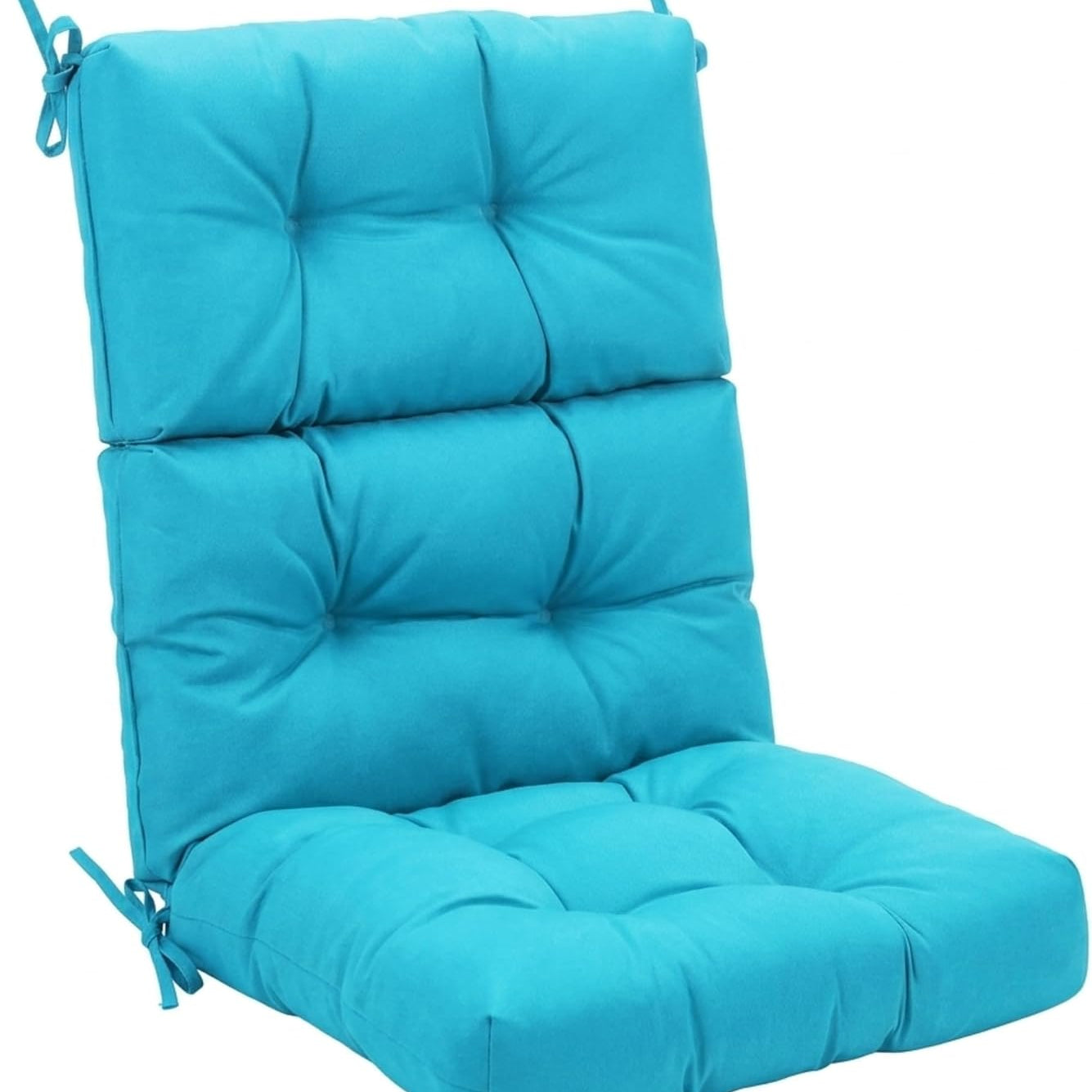 Patio High Back Chair Cushion | Tufted Chair Seat Pads with Non-Slip String Ties (1/2)
