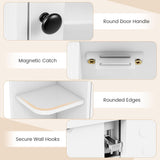 Tangkula Bathroom Wall Cabinet with Mirror 26 x 6.5 x 25 Inches  Wall-Mounted Medicine Cabinet with Mirrored Door