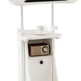 Mobile Laptop Podium, Height Adjustable Sit to Stand Desk with Tilting Desktop & Storage Cabinet