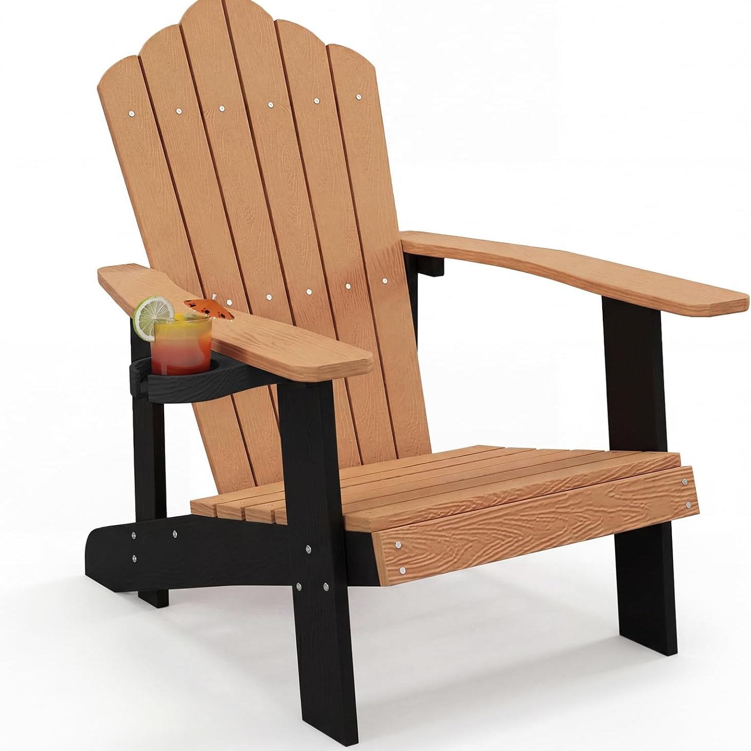 Tangkula Oversized Adirondack Chair, Patio Lounge Chairs w/Adjustable Cup Holder