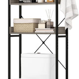 Tangkula Over The Toilet Storage Rack, 3-Tier Bathroom Space Saver w/ 4 Hooks & Adjustable Bottom Bar