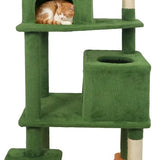 Tangkula Multi-level Cat Tree Modern Cat Tower with Upholstered Perch and 2 Cat Condo