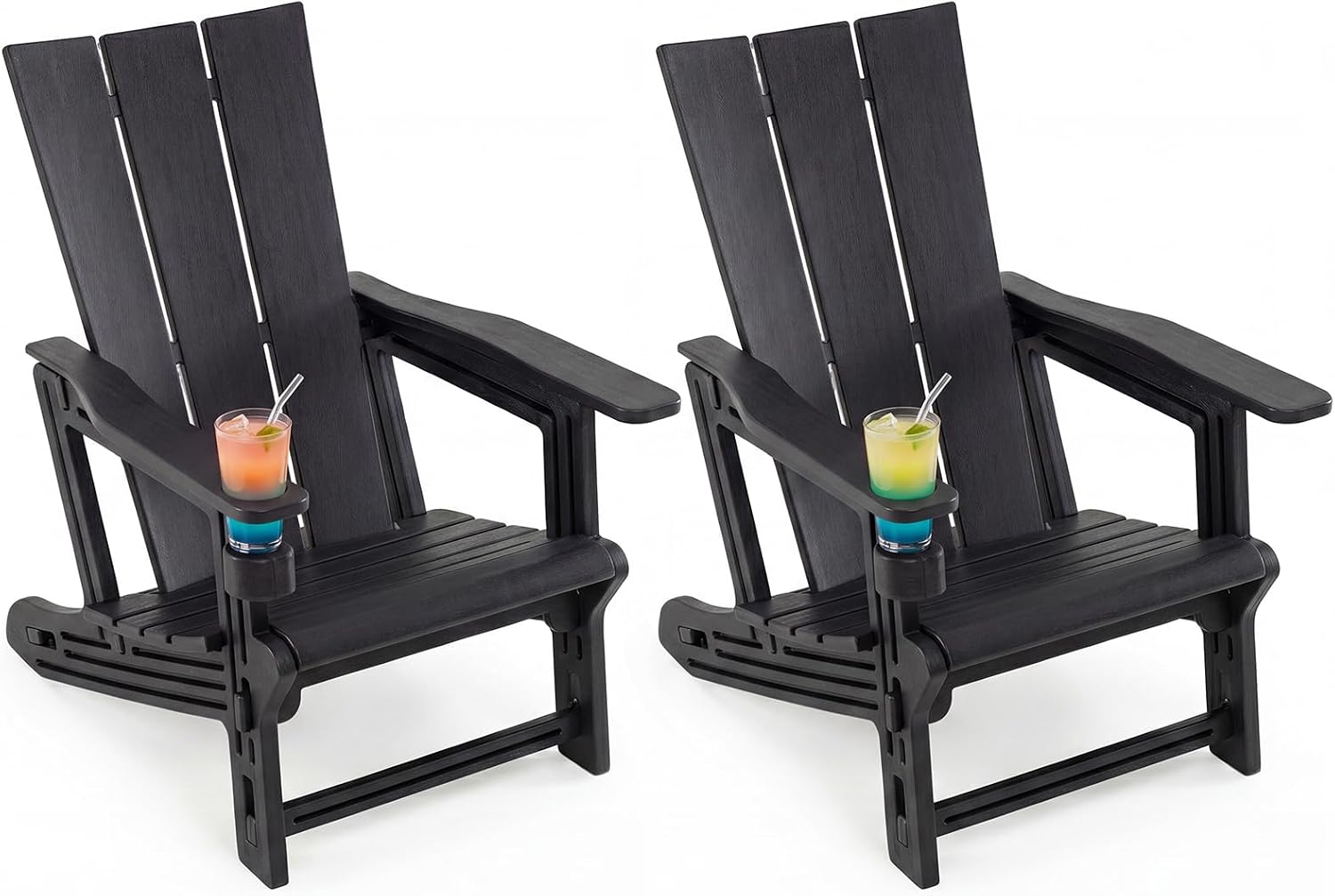 Tangkula Adirondack Chairs with Wood Texture for Garden (1/2/4)